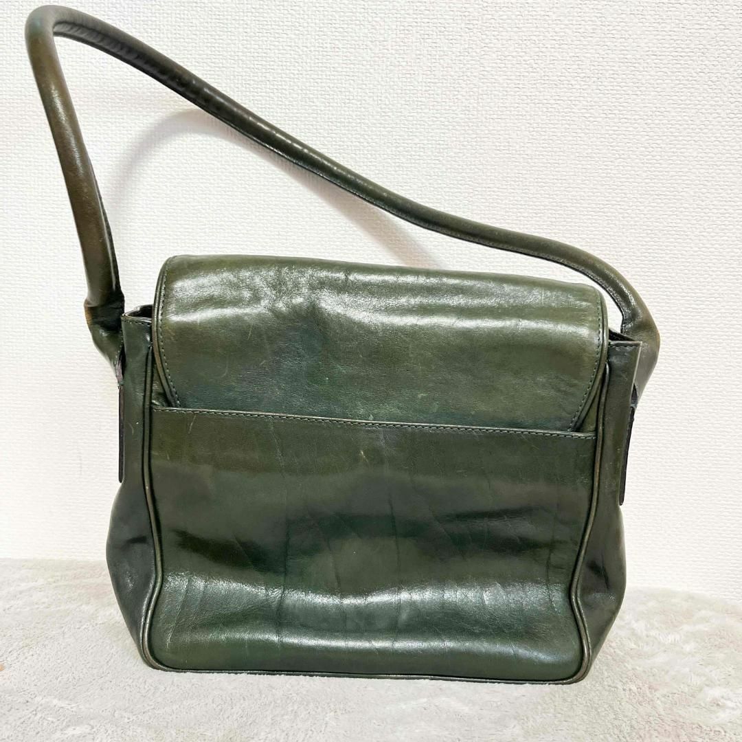 美品✨HIROSE ヒロセセミショルダーバッグトートバッググリーン緑