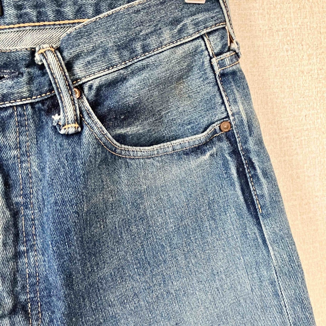 chimala セルビッチ カットオフ ダメージ デニム 26-