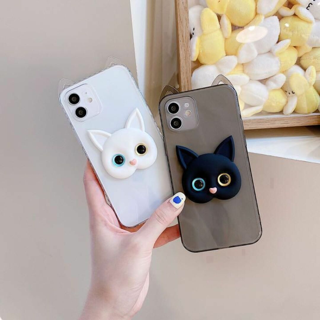 iPhone12 ケース 猫 ねこ ホワイト かわいい 量産型 韓国の通販 by s