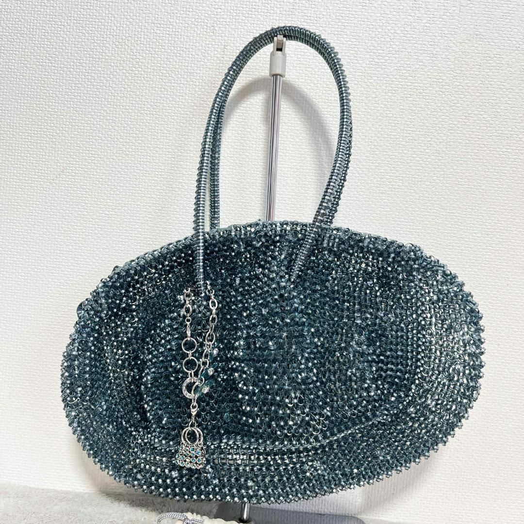 美品✨ANTEPRIMA アンテプリマハンドバッグトートバッグブルー青ワイヤー