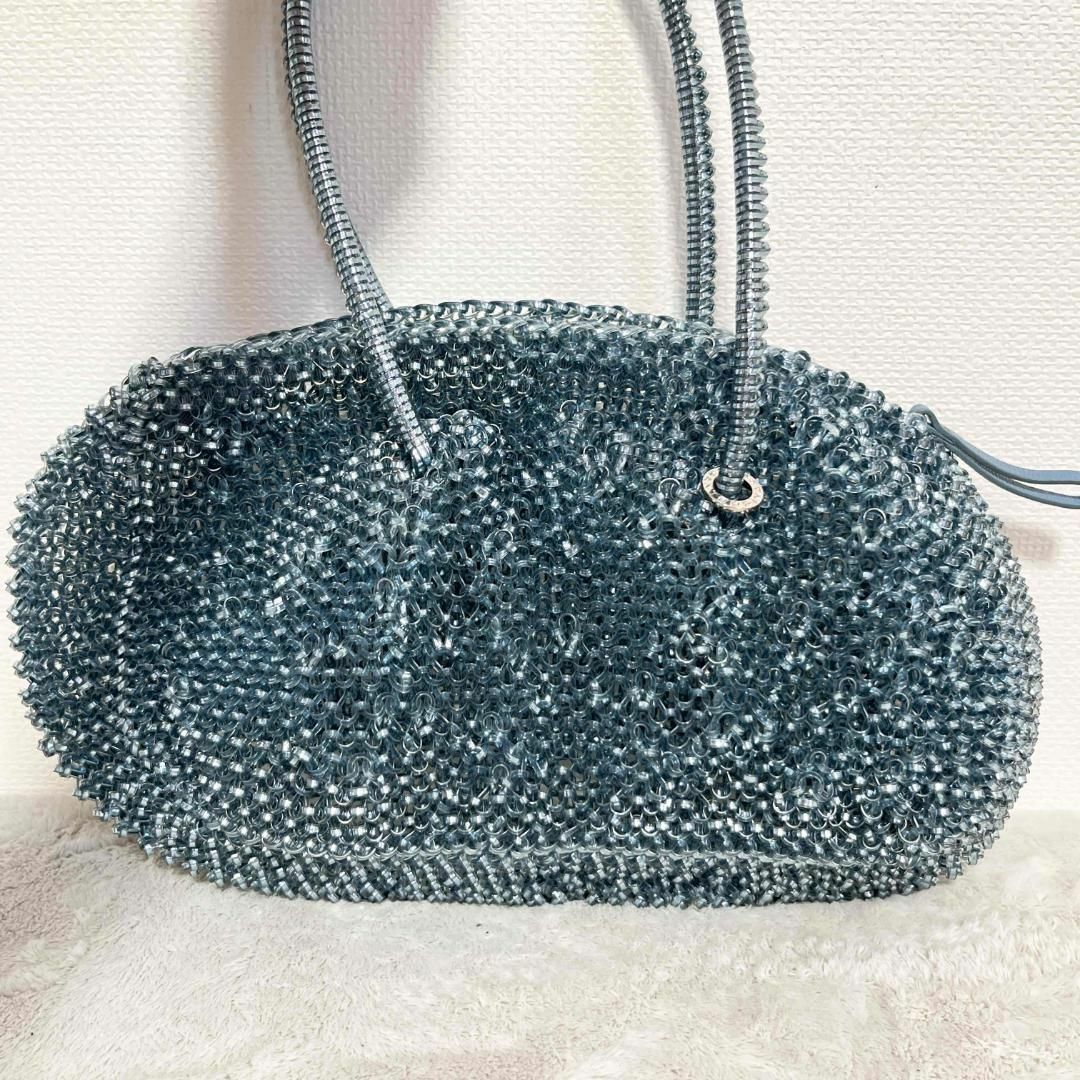 美品✨ANTEPRIMA アンテプリマハンドバッグトートバッグブルー青ワイヤー