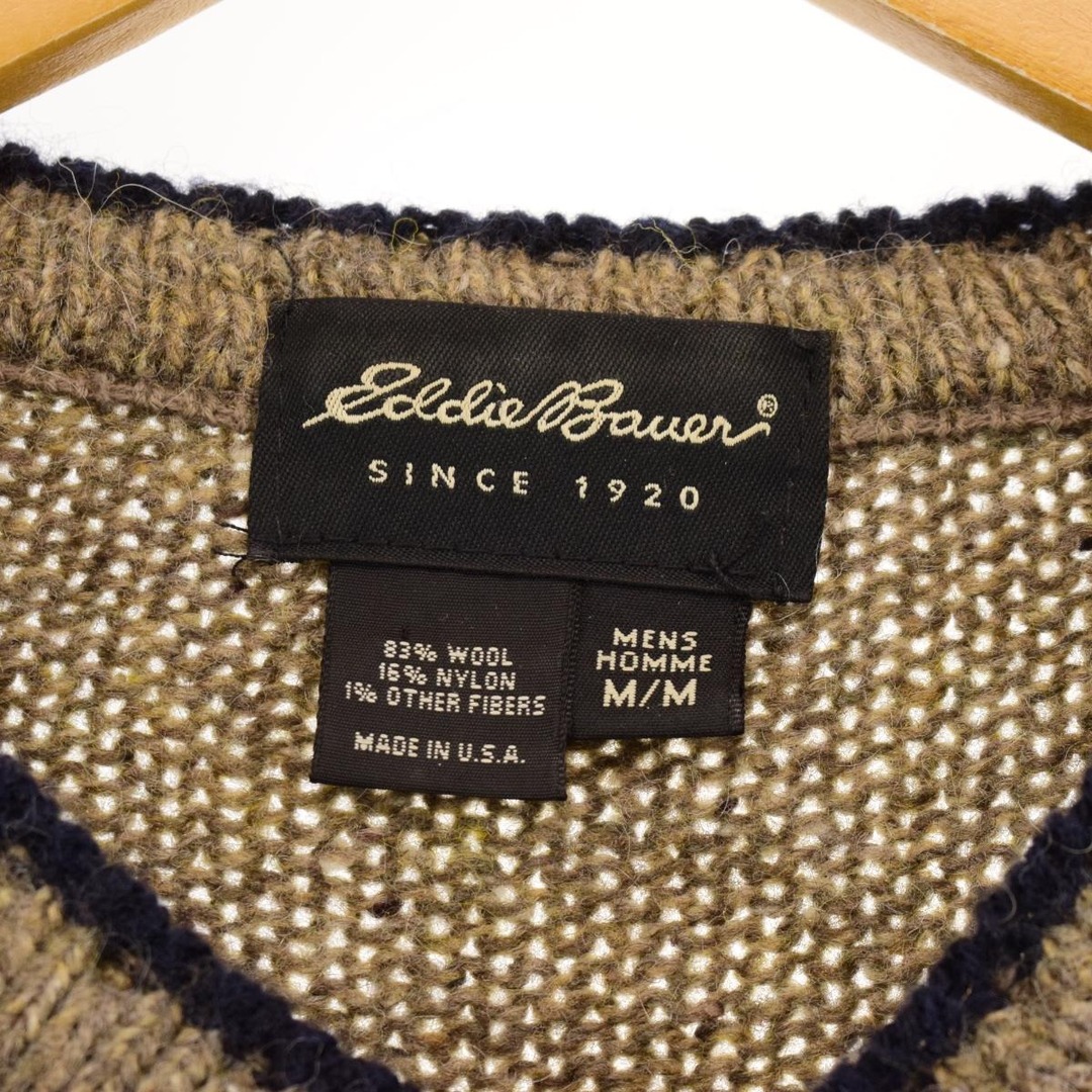 メンズL表記サイズエディーバウアー Eddie Bauer Vネック ウールニットセーター USA製 メンズL /eaa353150