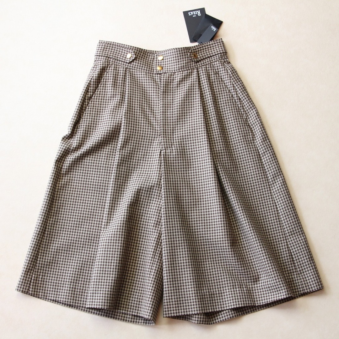 新品未使用 ザ・リラクス(THE RERACS) チェックキュロットパンツ-