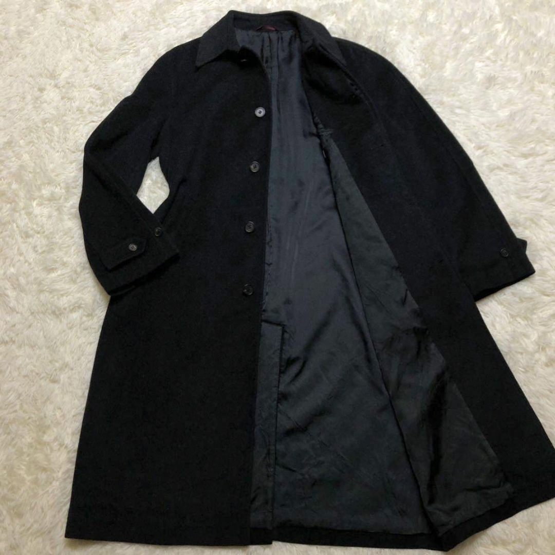 極美品 L ポールスミス 極上アンゴラ100 ステンカラー コート 日本製 黒