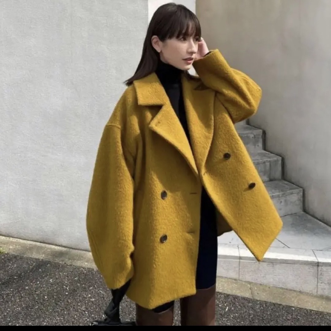 CLANE(クラネ)のCLANE OVER LINE DOUBLE COAT マスタード2 レディースのジャケット/アウター(その他)の商品写真