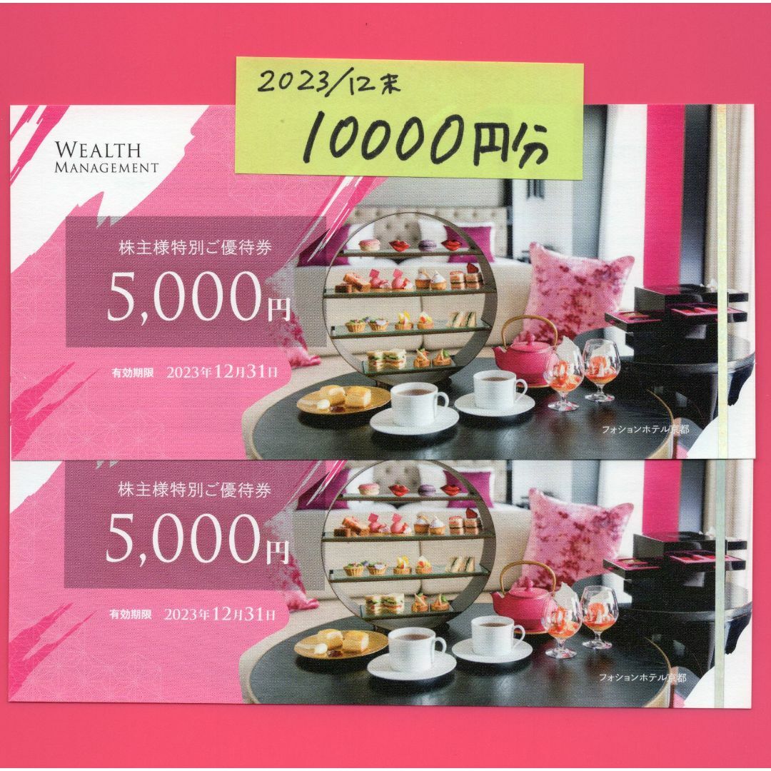 ウェルスマネジメント 株主優待 10000円 期限23/12/31