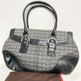 h447美品✨COACH コーチハンドバッグトートバッグブラック黒シグネチャー