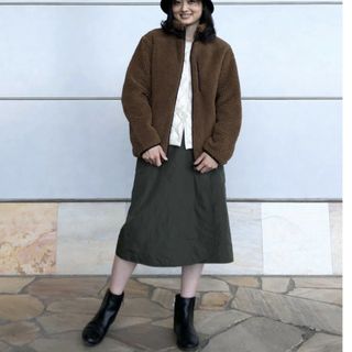 ユニクロ(UNIQLO)のユニクロ 防風アウターフリースジャケット ブラウン Sサイズ レディースL相当(その他)