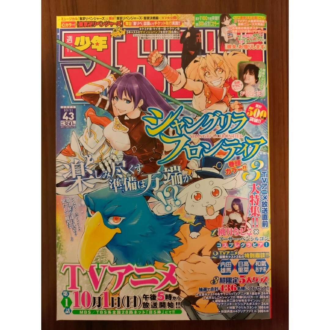 講談社(コウダンシャ)の週刊少年マガジン４３号/２０２３年１０月１１日号 （講談社）※一部切抜き箇所あり エンタメ/ホビーの雑誌(アート/エンタメ/ホビー)の商品写真