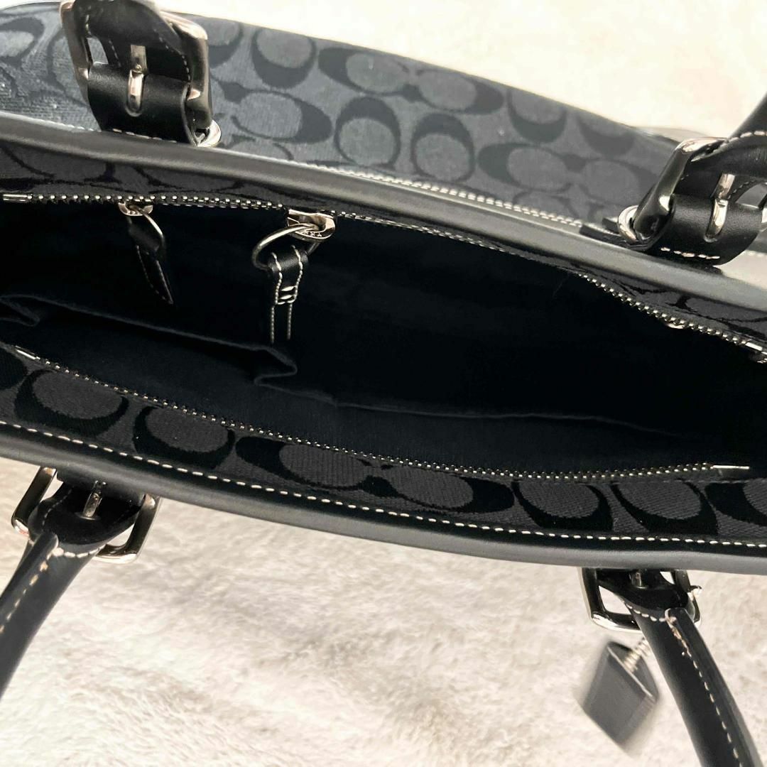 美品✨COACH コーチハンドバッグトートバッグブラック黒シグネチャー