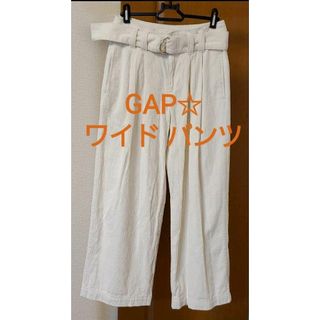 ギャップ(GAP)の【再お値下げ】GAP☆レディース ワイド パンツ☆アイボリー・太うねコール(M)(カジュアルパンツ)