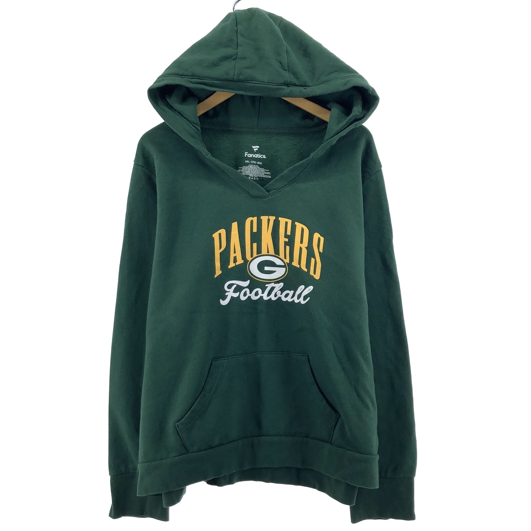 NFL GREEN BAY PACKERS グリーンベイパッカーズ Vネック スウェットプルオーバーパーカー メンズXL /eaa377677