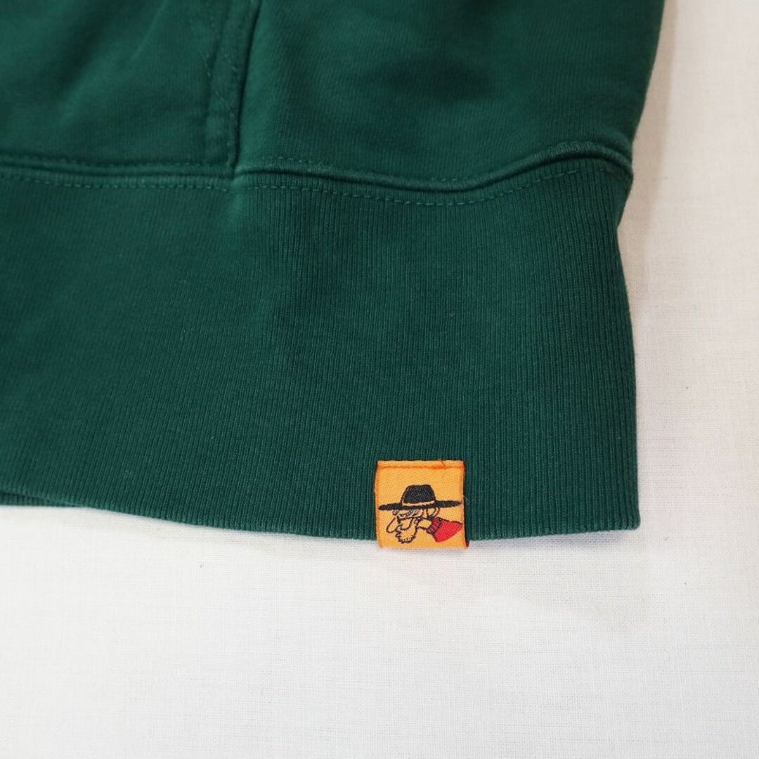 大きいサイズ レフトアローン パーカー バックプリント 刺繍 ゆるだぼ グリーン メンズのトップス(パーカー)の商品写真