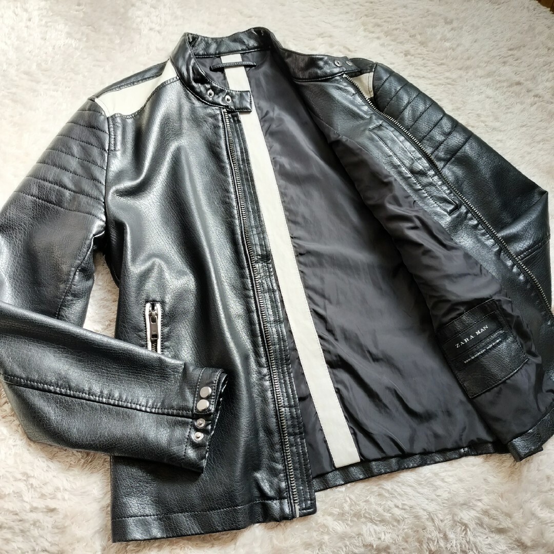 【訳あり品】ZARA MAN ザラ ライダースジャケット フェイクレザー