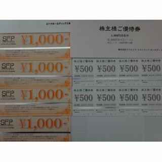 クリエイトレストランツ株主優待4000円分+SFP株主優待4000円分(レストラン/食事券)