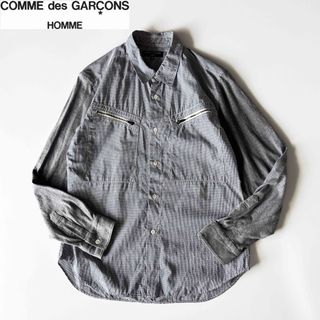 コムデギャルソンオム(COMME des GARCONS HOMME)の美品 コムデギャルソンオム 製品洗い加工袖切替ギンガムチェックシャツ SS(シャツ)