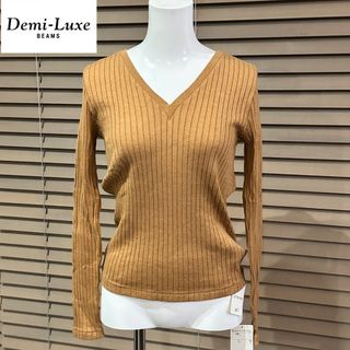 【新品タグ付】Demi Luxe カシミア／コットン　キャメルニット　(ニット/セーター)