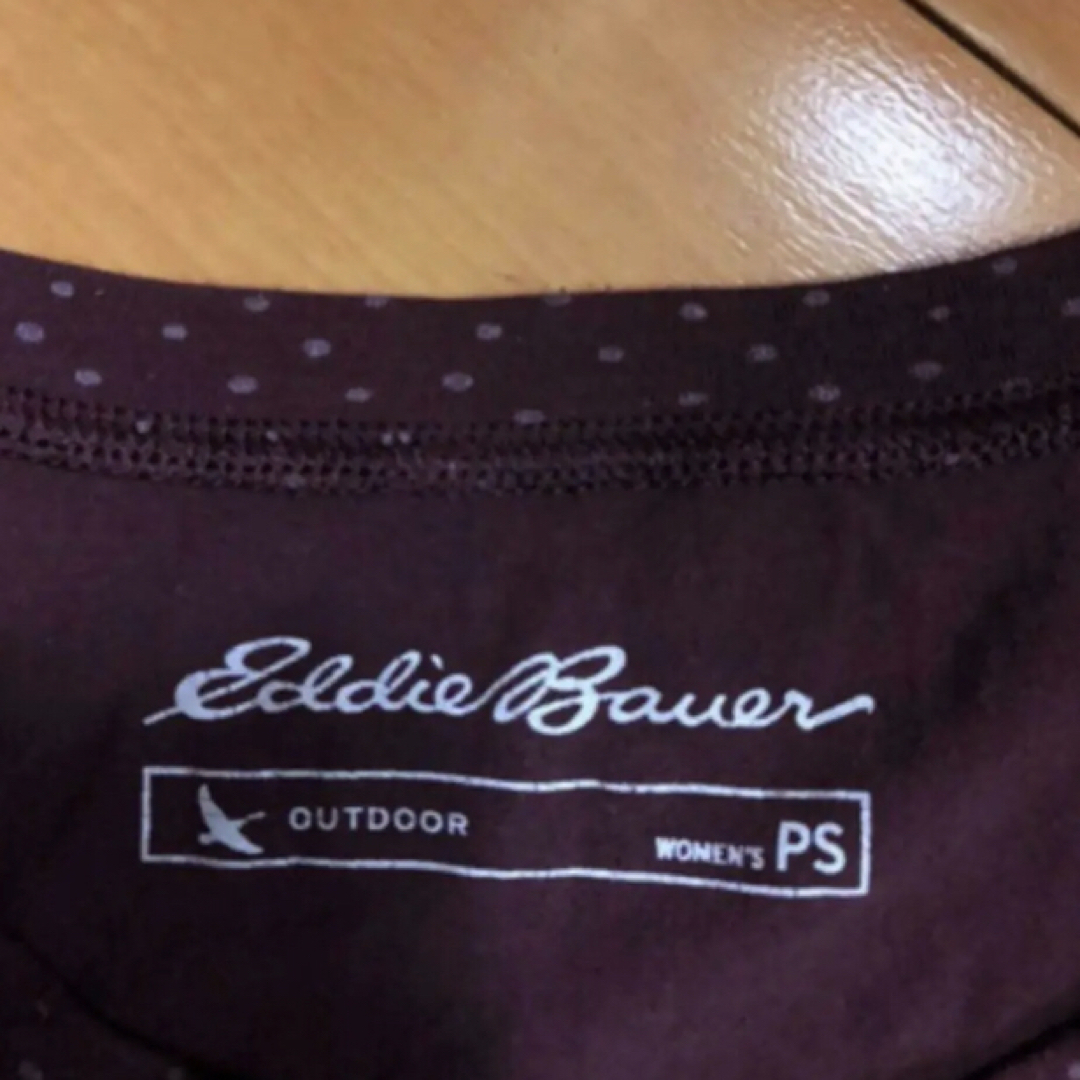 Eddie Bauer(エディーバウアー)のエディバウアーブラウンドットヘンリーネックカットソー レディースのトップス(シャツ/ブラウス(半袖/袖なし))の商品写真