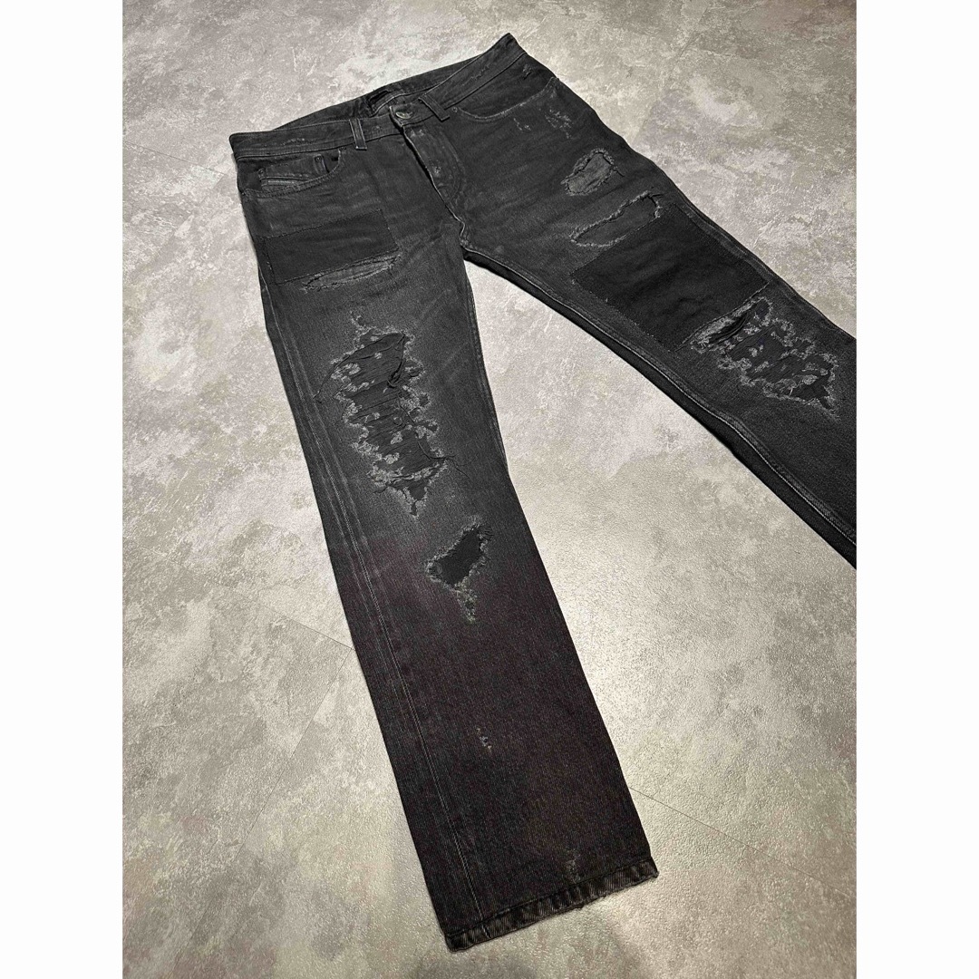 DIESEL BLACK GOLD(ディーゼルブラックゴールド)のDIESEL BLACK GOLD black denim pants28 メンズのパンツ(デニム/ジーンズ)の商品写真
