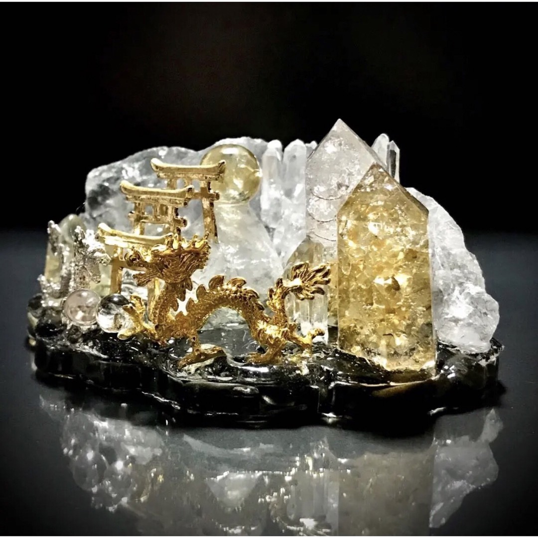 ✨龍が住まう森✨双龍✨五基の鳥居✨オルゴナイト✨オブシディアン✨シトリン✨水晶✨