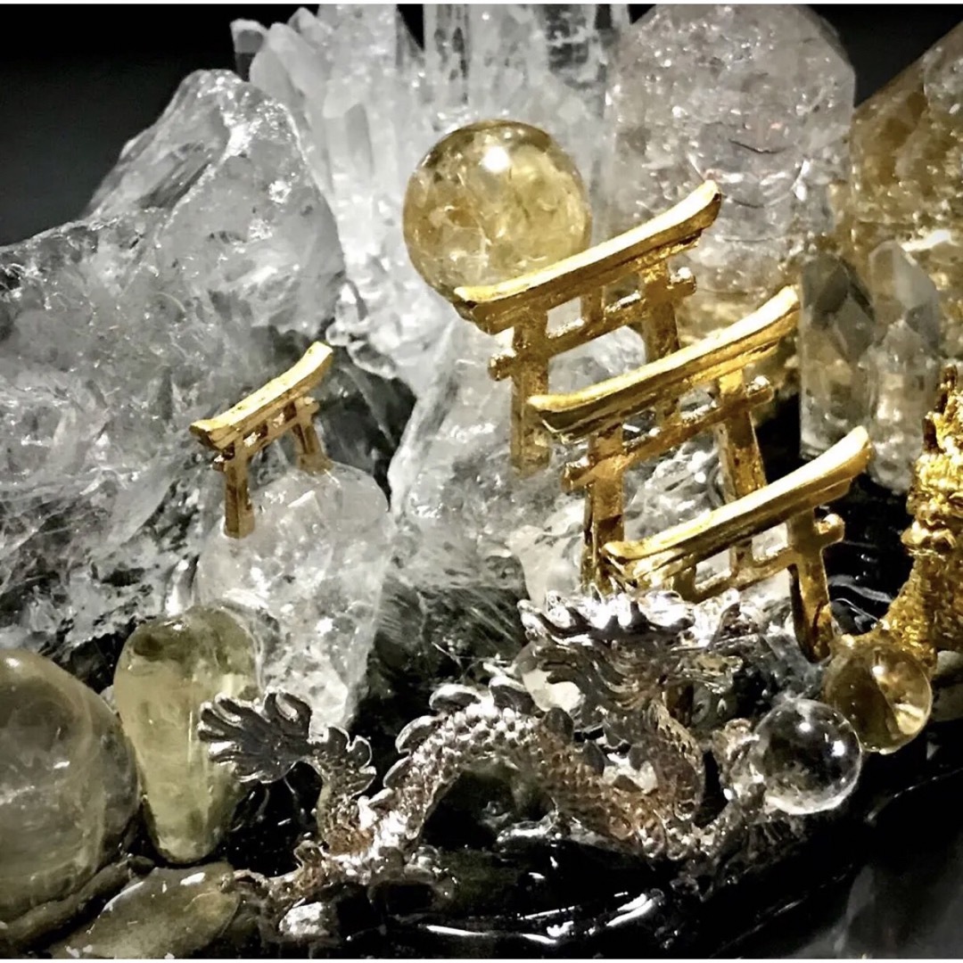 ✨龍が住まう森✨双龍✨五基の鳥居✨オルゴナイト✨オブシディアン✨シトリン✨水晶✨