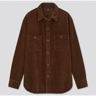 ユニクロ(UNIQLO)のコーデュロイワークシャツ　ダークブラウン　ユニクロ(シャツ)