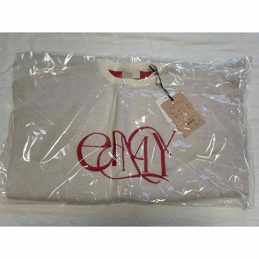 eimy istoire(エイミーイストワール)のエイミーイストワール　ロゴバイカラーニットプルオーバー レディースのトップス(ニット/セーター)の商品写真