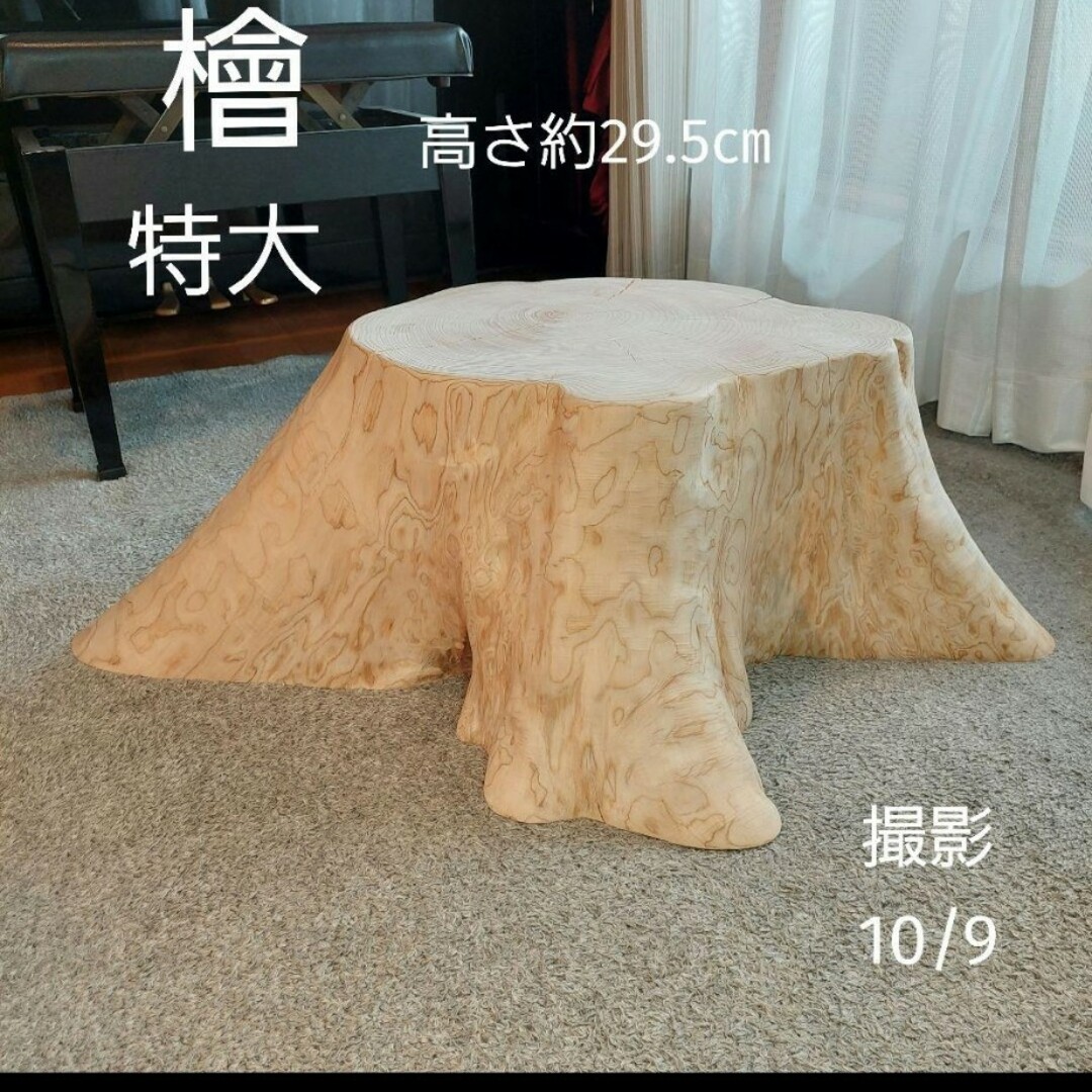 檜 特大 切り株 丸太 椅子 テーブル 高さ約29.5㎝-