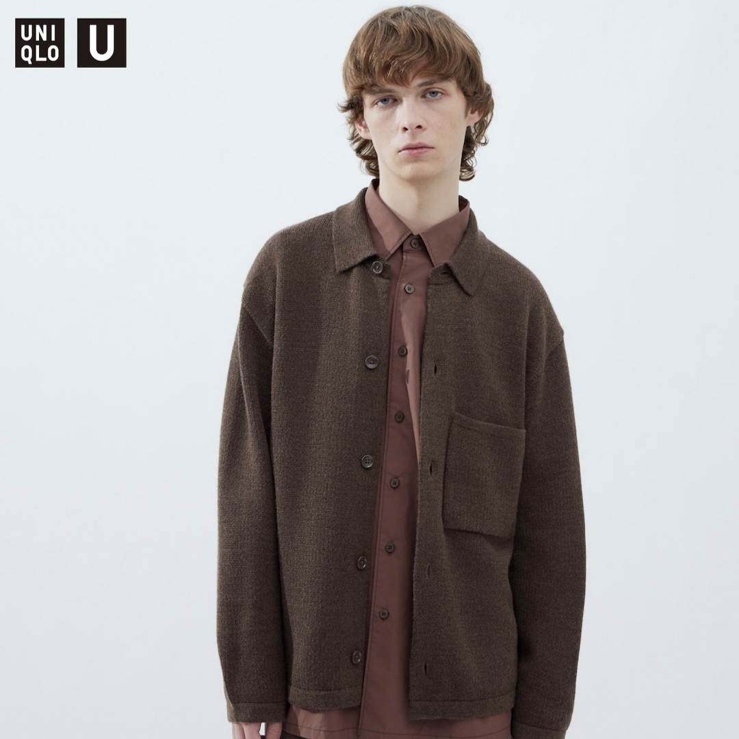 uniqlo u ニットオーバーシャツジャケット 黒