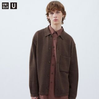 UNIQLO - ニットオーバーシャツジャケット ユニクロUの通販 by UNIQLO - ニットオーバーシャツジャケット ユニクロUの通販 by