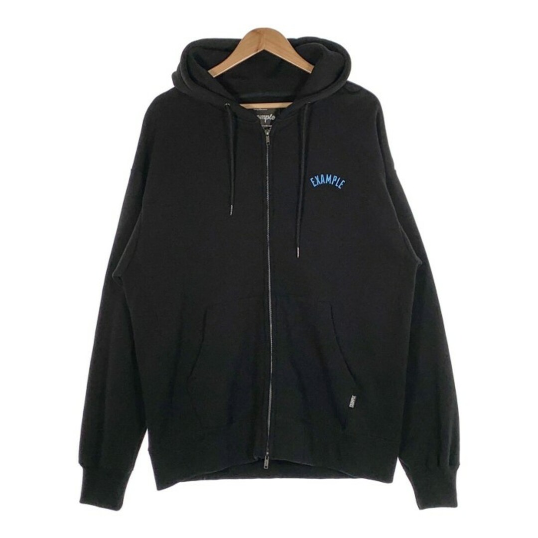 パーカーEXAMPLE エグザンプル GBTG CIRCLE LOGO ZIP HOODIE サークルロゴ ジップアップ スウェットパーカー ブラック Size XL