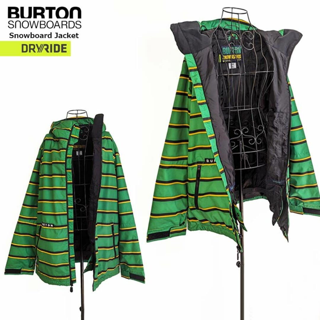 ✨美品✨Burton メンズ ウェア L グリーン ボーダー 中綿 防水加工済