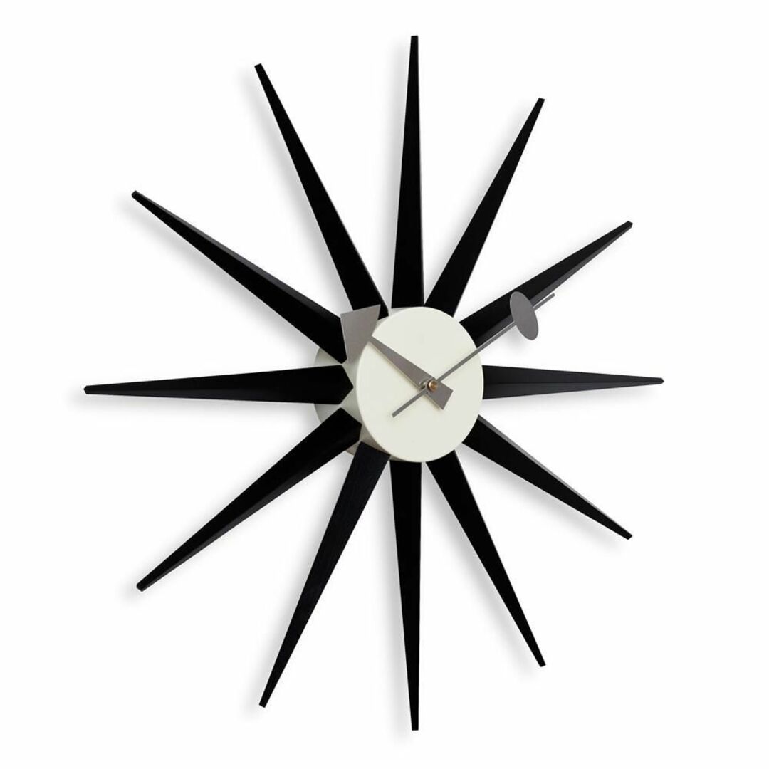 ジョージネルソン サンバーストクロック 掛け時計 時計 ネルソンクロック 黒 インテリア/住まい/日用品のインテリア小物(掛時計/柱時計)の商品写真