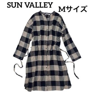 サンバレー(SUNVALLEY)のSUN VALLEY  チェック柄　ワンピース　Mサイズ(ロングワンピース/マキシワンピース)