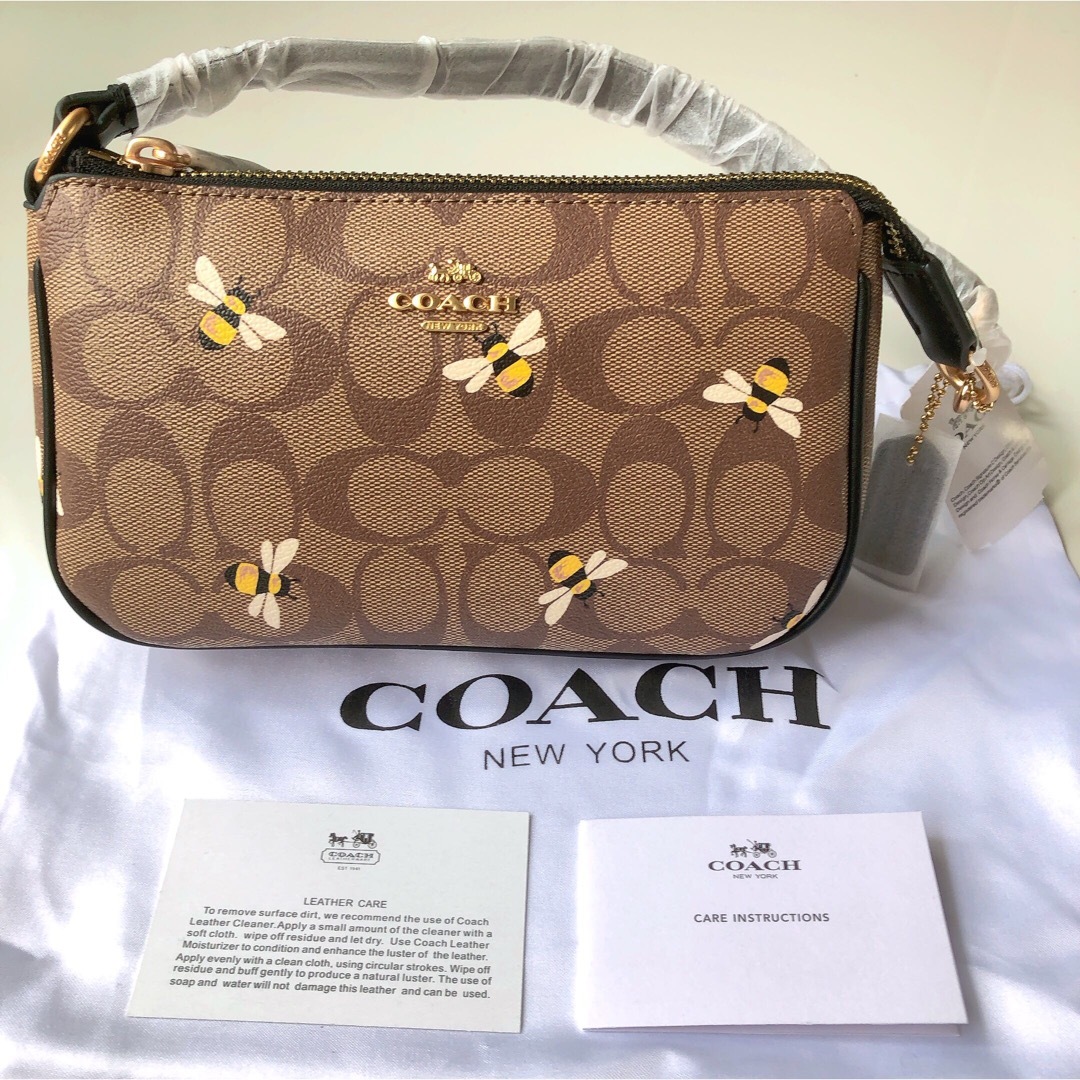 □美品□ COACH コーチ bee 蜂デザイン ハンドバッグ シグネチャー