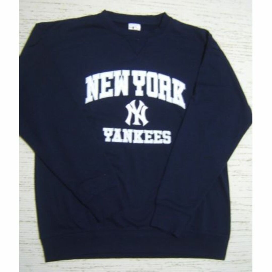 レア》NEWYORK YANKEES スウェット 刺繍ロゴ MLB☆M 黒古着屋857