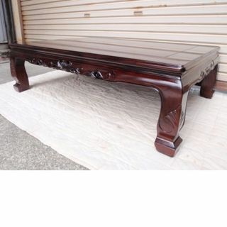 新品!4尺(120巾) 花梨無垢 高級座卓 座敷机 唐木家具 ちゃぶ台/検