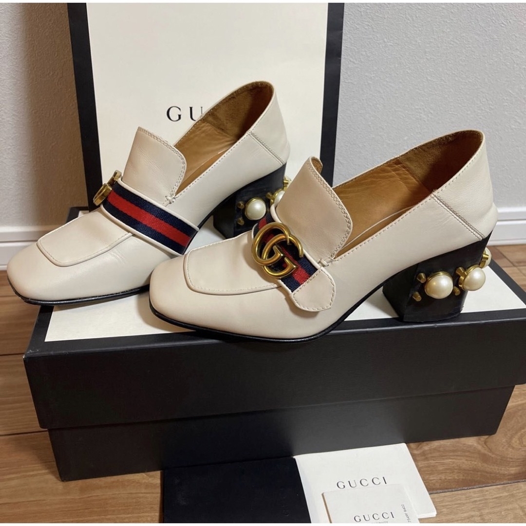 GUCCI グッチ パンプス レザー ミッドヒール ローファー 425943-