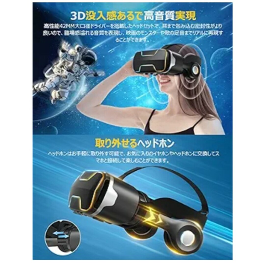 【スマホ用】ヘッドホン付き　VRゴーグル スマホ/家電/カメラのスマホ/家電/カメラ その他(その他)の商品写真