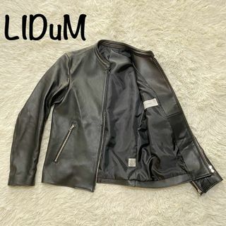 リドム(LIDNM)の【美品】リドム　レザージャケット　ライダース　羊　ラム　ブラック　Mサイズ　黒(レザージャケット)