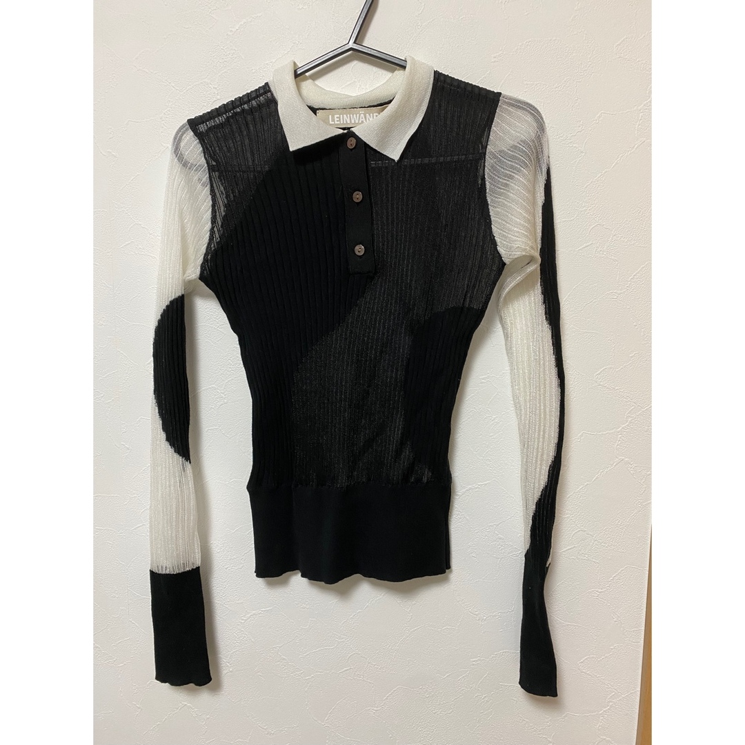 leinwande Intarsia Knitted Polo / Black