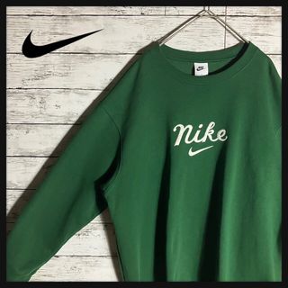 【NIKE】 ナイキ　新品未使用　スウェット　ライトグリーン　XL　刺繍ロゴ