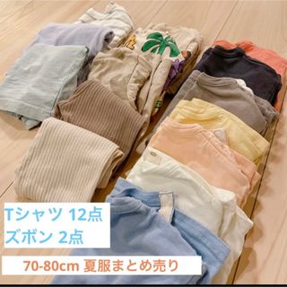 テータテート(tete a tete)の70-80cm 夏服まとめ売り15点　全てにお名前記載あり(Ｔシャツ)