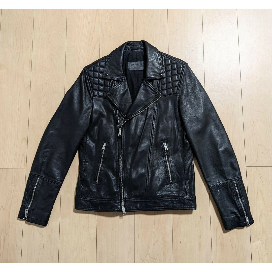 M 美品 ALLSAINTS TARO BIKER レザージャケット ブラック羊革裏地