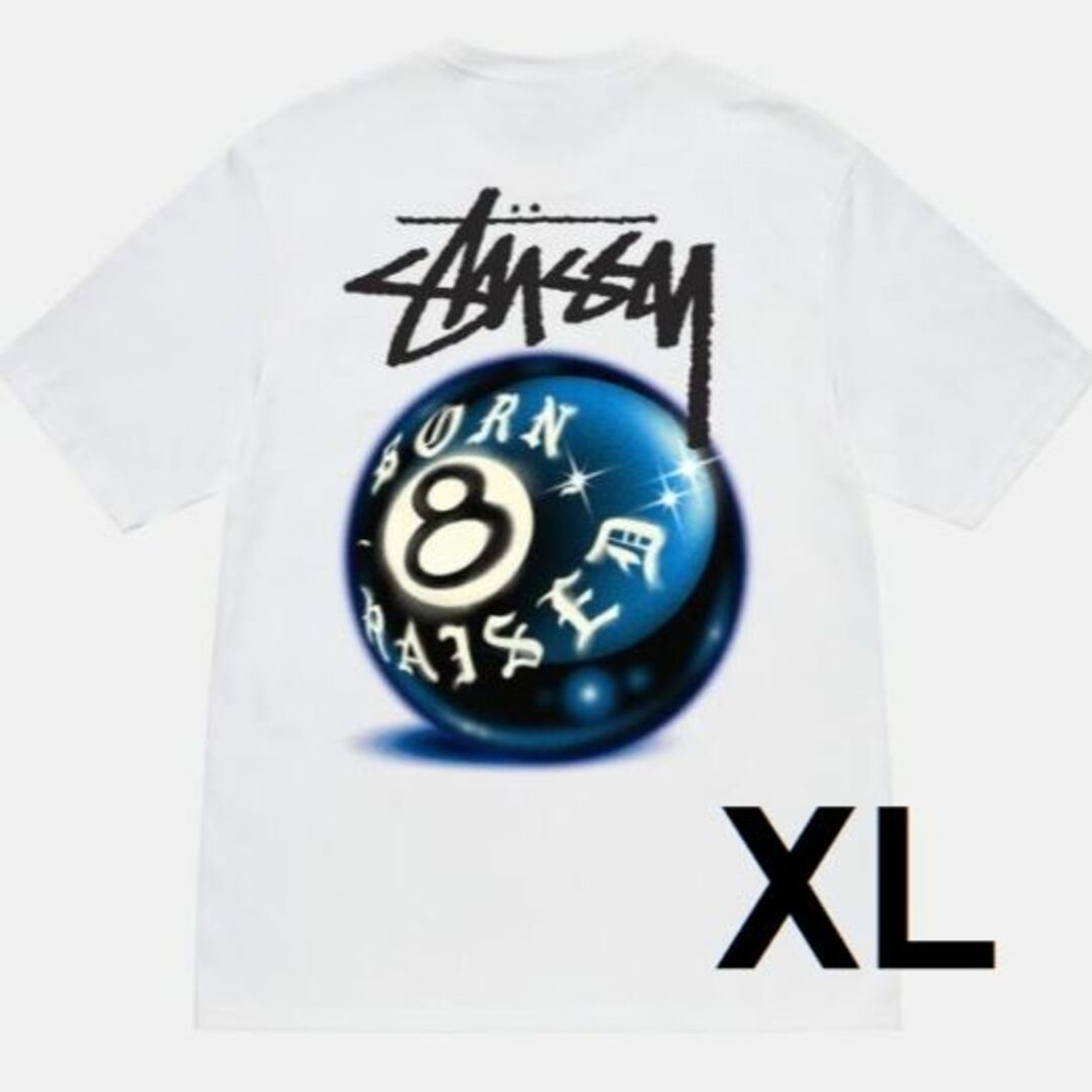 Stussy Born x Raised 8 Ball Tee white XL