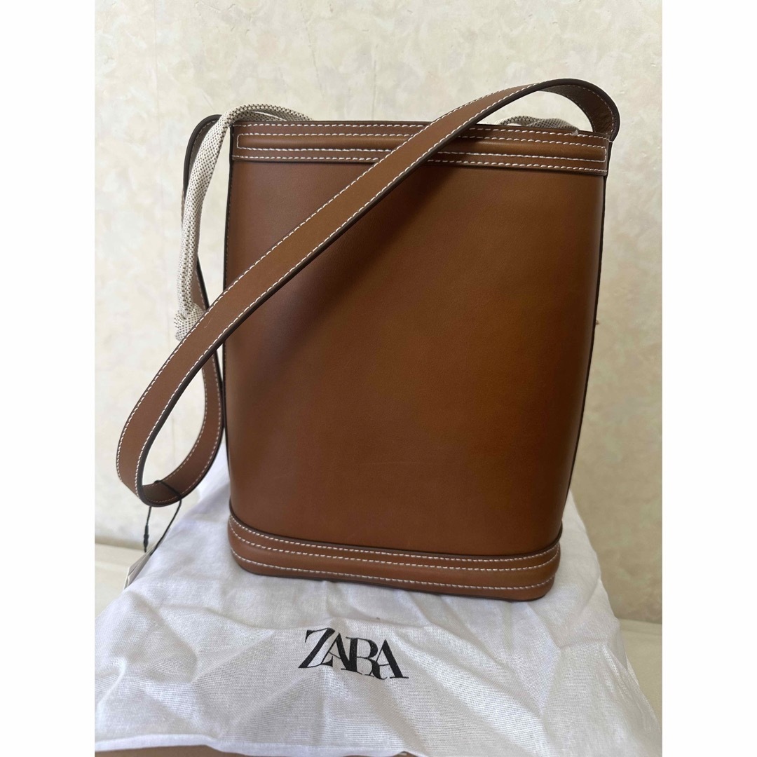 ZARA リアルレザーショルダーバッグ　新品 6