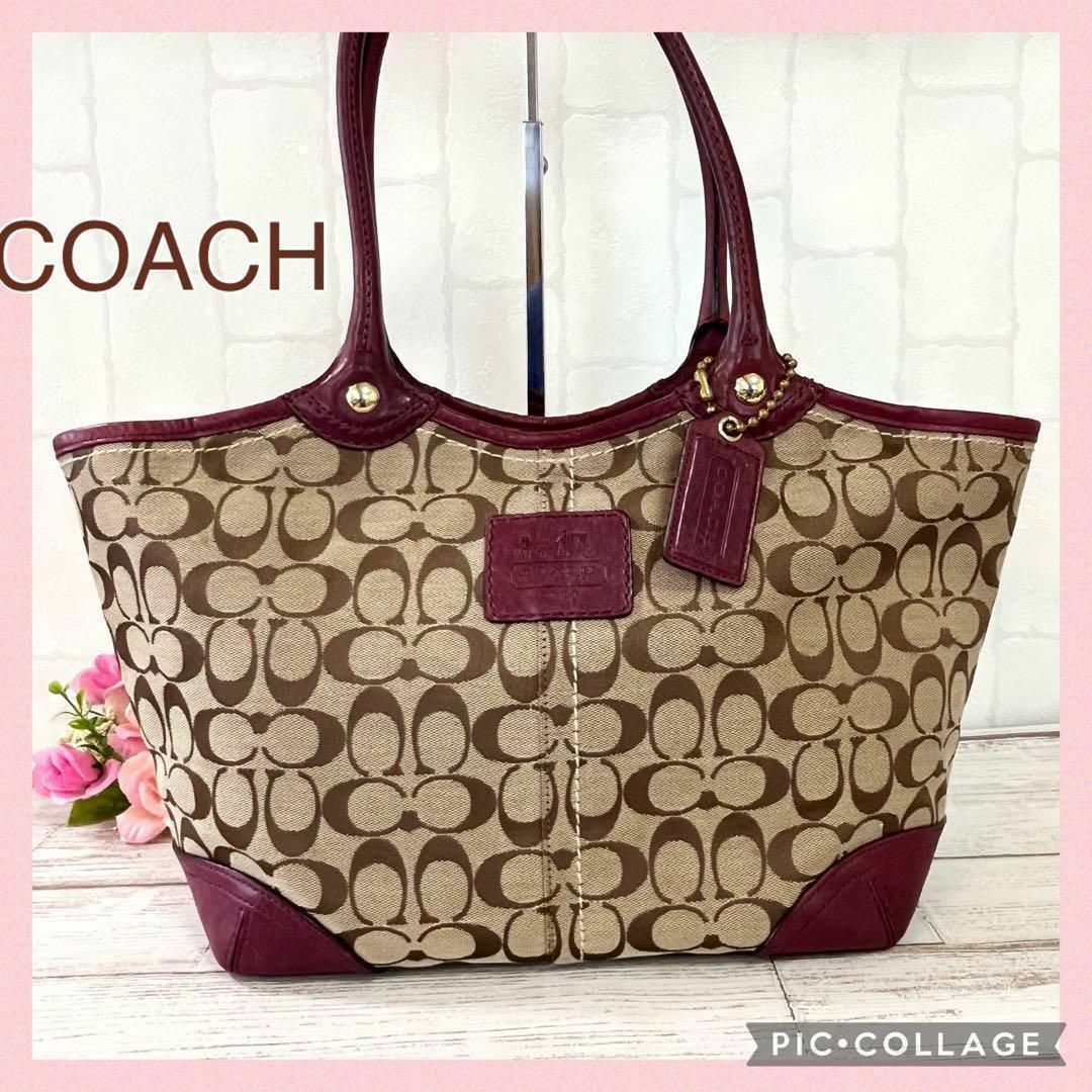 コーチ COACH トートバッグ シグネチャー 12369 ジャガード×レザーNob7-DD️ブランド