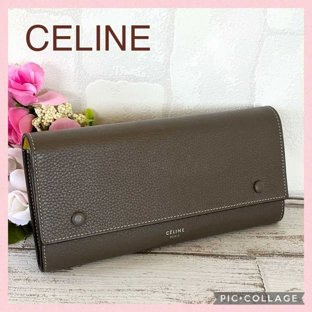 付属品付き CELINE セリーヌ ラージフラップ マルチファンクション 長財布