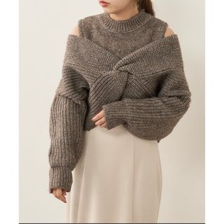 ナチュラルクチュール(natural couture)の【WEB限定】ほわほわクロスニットアンサンブル(ニット/セーター)