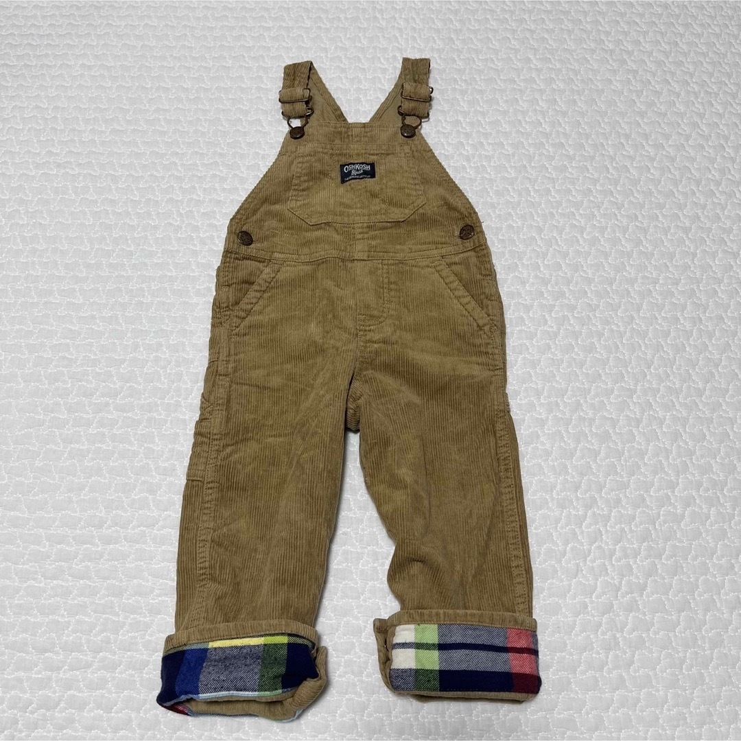 OshKosh(オシュコシュ)のOSHKOSH キッズオーバーオール コーデュロイ ベージュ 24M キッズ/ベビー/マタニティのキッズ服男の子用(90cm~)(パンツ/スパッツ)の商品写真